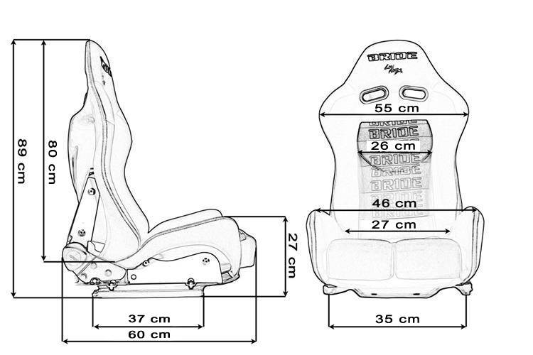 BRIDE Replica - Racing seat LOW MAX K608 Velvet Black Grey