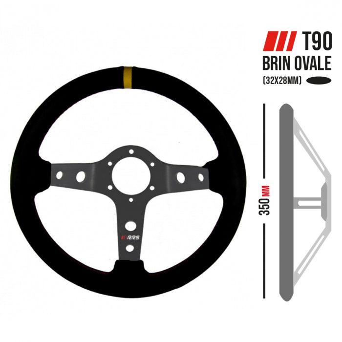 RRS - CORSA Black/Grey suede steering wheel
