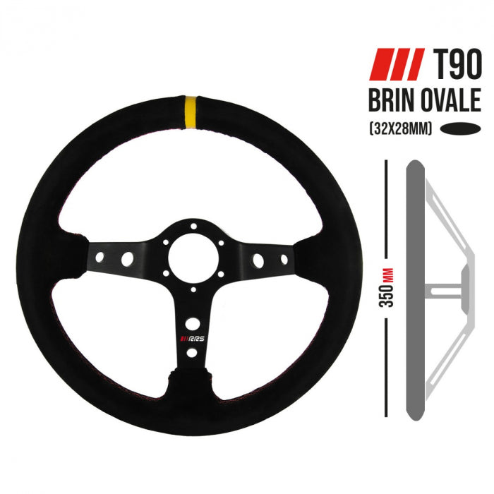 RRS RALLY steering wheel- Black suede