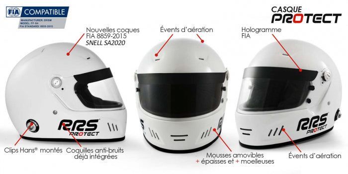 RRS - HELMET PROTECT FULL FACE CIRCUIT FIA 8859-2015 SNELL SA2020