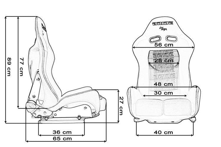 BRIDE Replica - Racing seat LOW MAX K608 Velvet Black Grey