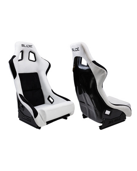 SLIDE - RACING SEAT KS2 Premium White & Black Welur Carbon