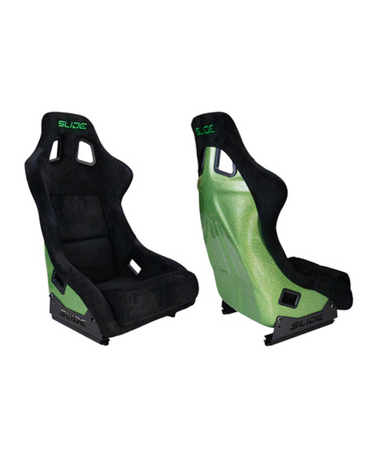 SLIDE - RACING SEAT KS2 Premium Black & Welur Green Glitter