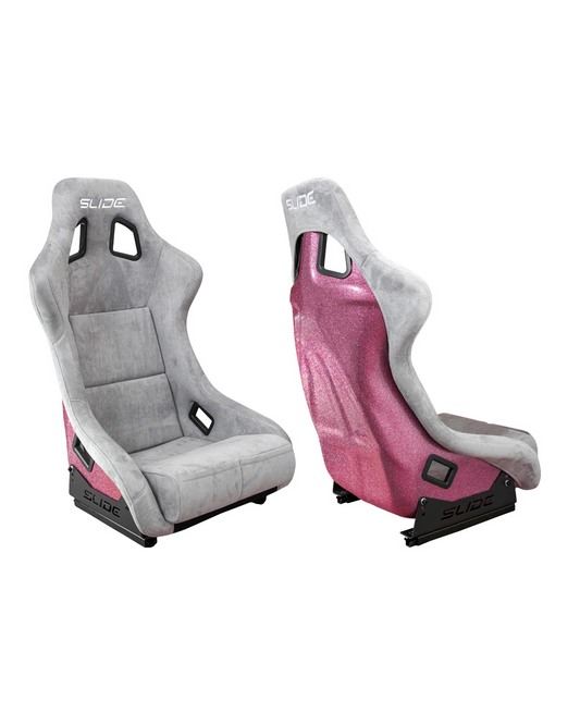 SLIDE - RACING SEAT KS2 Premium  Light Beige Suede Light Pink Glitter