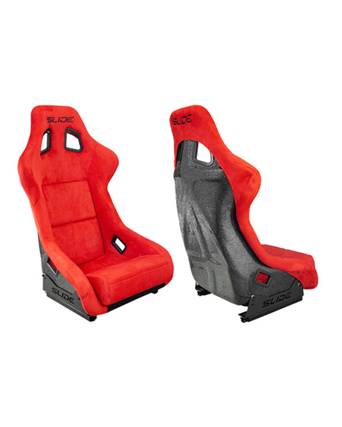 SLIDE - RACING SEAT KS2 Premium Red Suede Black Glitter