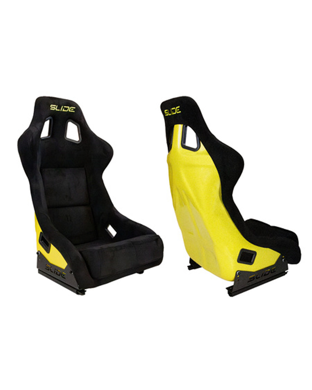 SLIDE - RACING SEAT KS2 Premium Black Welur & Yellow Glitter
