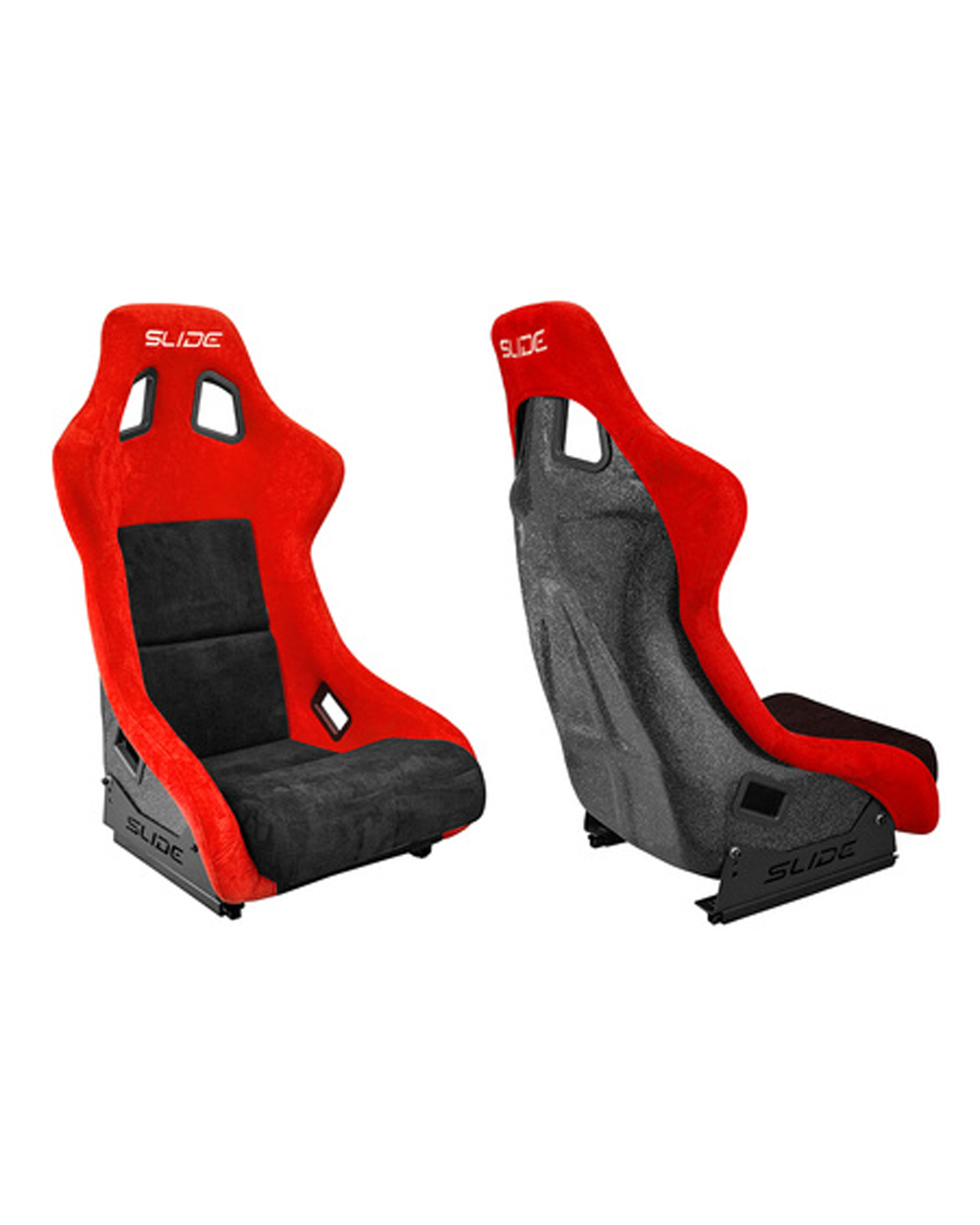 SLIDE - RACING SEAT KS2 Premium Black & Red Suede Black Glitter