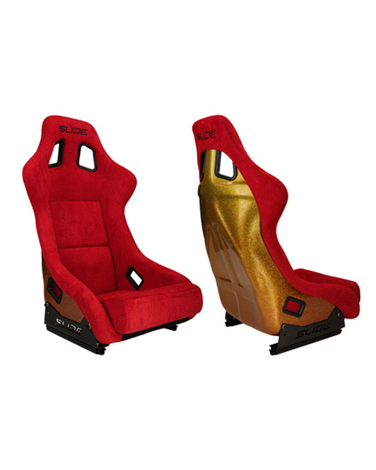 SLIDE - RACING SEAT KS2 Premium Red Welur & Gradient Glitter
