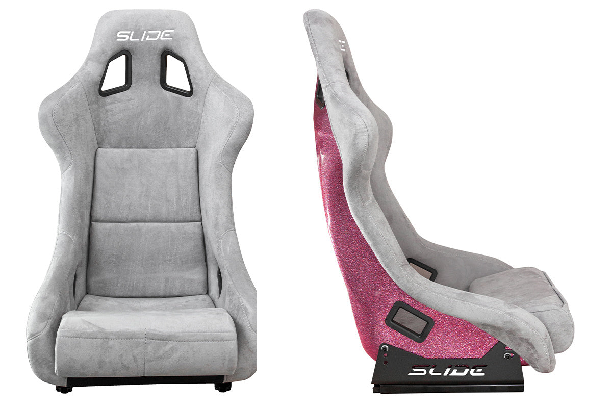 SLIDE - RACING SEAT KS2 Premium  Light Beige Suede Light Pink Glitter