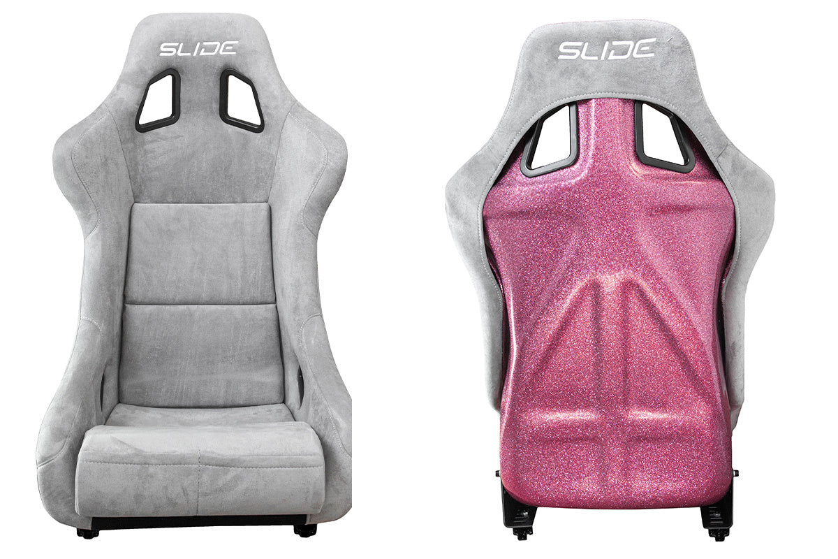 SLIDE - RACING SEAT KS2 Premium  Light Beige Suede Light Pink Glitter