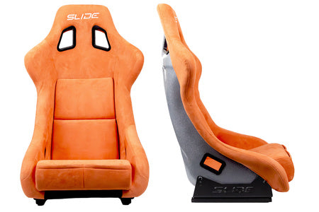 SLIDE - RACING SEAT KS2 Premium Light Orange Welur Medium Grey Glitter