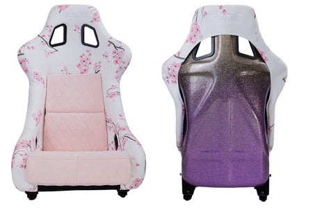 SLIDE - RACING SEAT KS2 Premium Light Pink & Grafic Welur Gradient Glitter