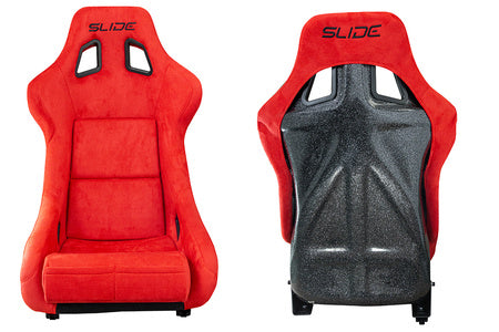 SLIDE - RACING SEAT KS2 Premium Red Suede Black Glitter