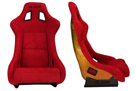 SLIDE - RACING SEAT KS2 Premium Red Welur & Gradient Glitter
