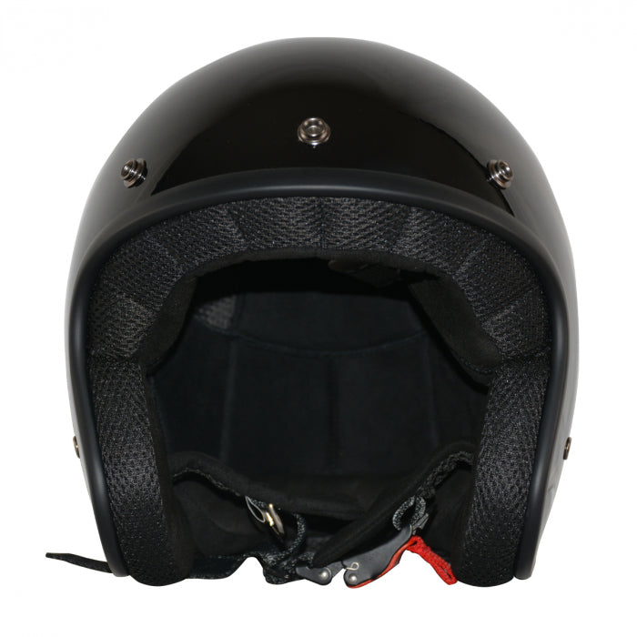 RRS - LEASURE OPEN FACE CE 22-05 GLOSS BLACK HELMET