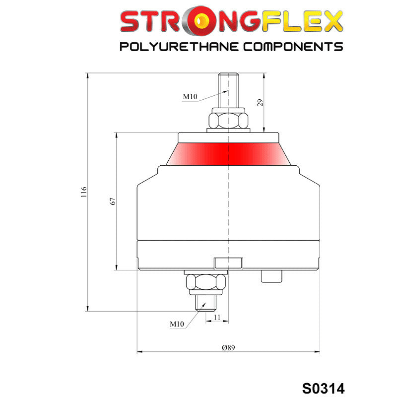 031762B Strongflex - motora spilvens BMW E36 E46 E90 Z3 Z4